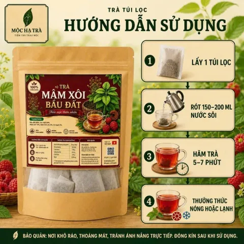 COOMBO 2 Trà Mâm Xôi Bầu Đất 100% Thiên Nhiên Giảm Mệt Mỏi Thư Giãn Túi 30 Túi Lọc x 3g Thích Hợp Uống Mỗi Ngày Tạo Thói 847869