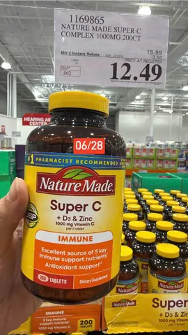 Viên uống Nature Made Super C + D3 & Zinc |200 viên| Tăng cường hệ miễn dịch đa tầng/Dọn dẹp các gốc tự do gây hại & Hạn chế quá trình lão hóa tự nhiên [S/P Chuẩn Mỹ không tem]