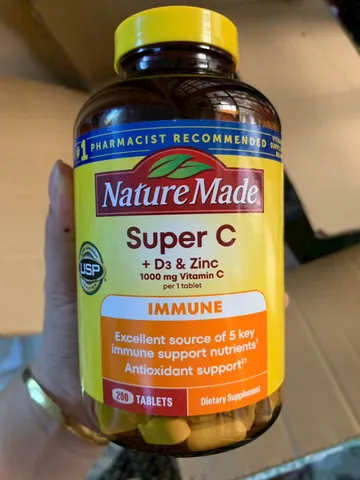 Viên uống Nature Made Super C + D3 & Zinc |200 viên| Tăng cường hệ miễn dịch đa tầng/Dọn dẹp các gốc tự do gây hại & Hạn chế quá trình lão hóa tự nhiên [S/P Chuẩn Mỹ không tem]