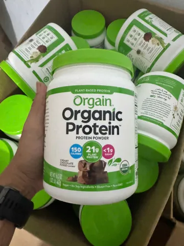 462g Bột đạm thực vật hữu cơ pha sữa, làm bánh, sinh tố Orgain Organic.