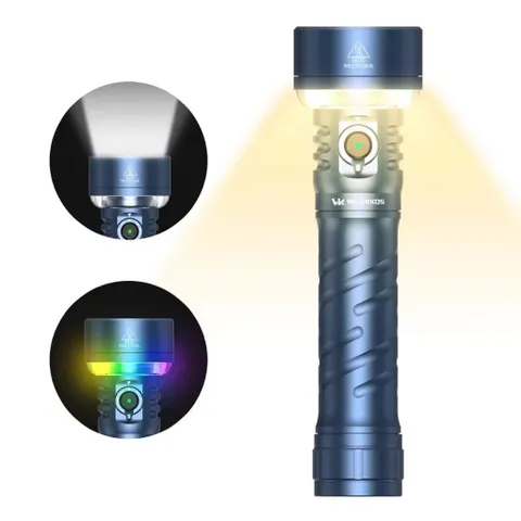 Đèn pin siêu sáng wurkkos TS27 3200LM, ném 845M, 32140, pin 15000mAh, đèn LED bên/ RGB,  sạc ngược