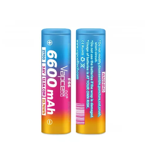 Pin Vapcell F66 21700 , dung lượng siêu khủng 6600mah , cho thời gian sử dụng siêu lâu , sử dụng cho thiết bị điện tử .