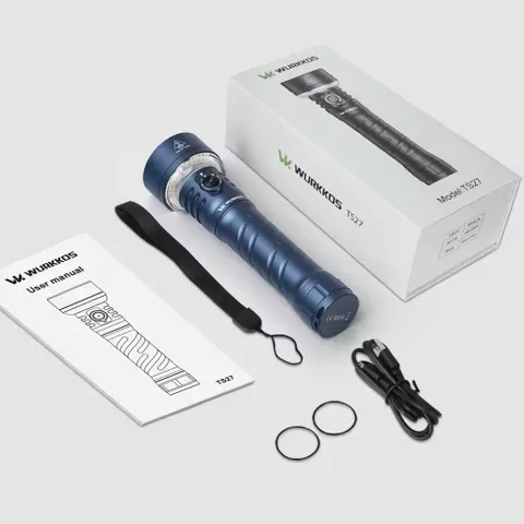 Đèn pin siêu sáng wurkkos TS27 3200LM, ném 845M, 32140, pin 15000mAh, đèn LED bên/ RGB,  sạc ngược
