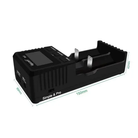 Sạc đôi Vapcell SU2 cao cấp , sạc nhanh 5A , dùng cho pin 21700, 26650 , 18650 , có thể sạc ngược cho điện thoại.