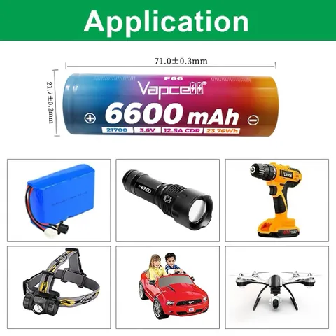 Pin Vapcell G68 21700 , dung lượng siêu khủng 6800mah , cho thời gian sử dụng siêu lâu , sử dụng cho thiết bị điện tử .