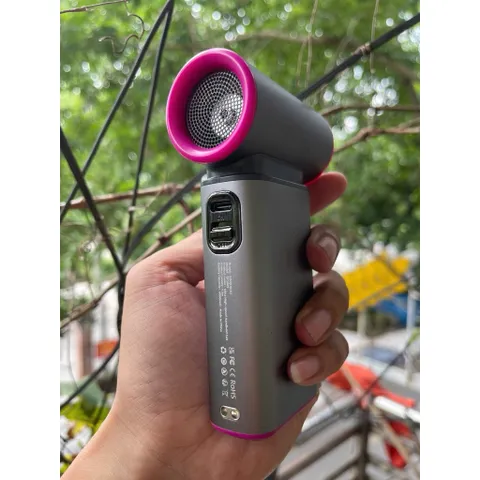 Quạt cầm tay Goojodog Gfs009 siêu mạnh cuồng phong , có thể làm máy sấy tóc  , pin 6000mah , động cơ Turbo