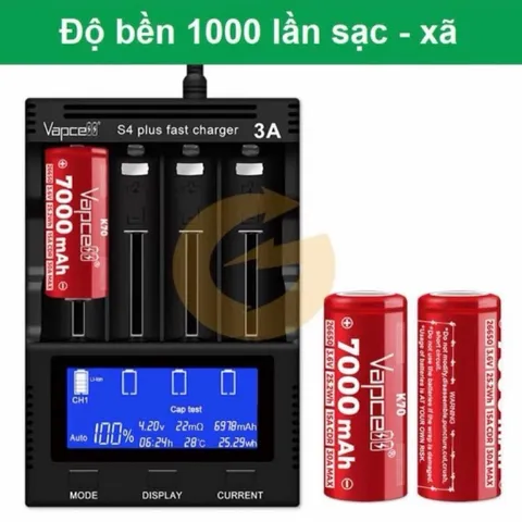 Pin 26650 Vapcell K70 , dung lượng 7000mah siêu khủng , dùng cho đèn pin , và các thiết bị sử dụng pin 26650