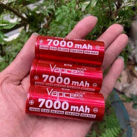 Pin 26650 Vapcell K70 , dung lượng 7000mah siêu khủng , dùng cho đèn pin , và các thiết bị sử dụng pin 26650