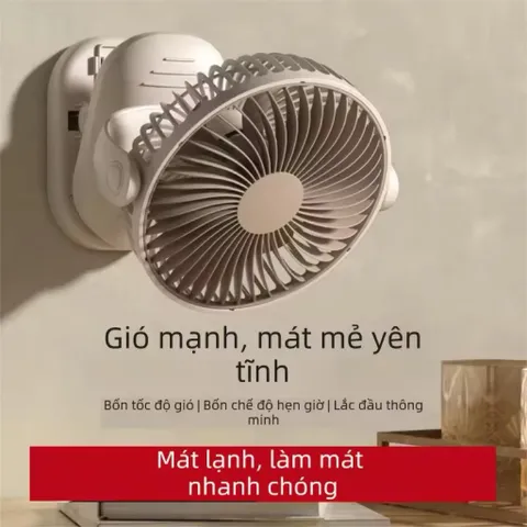Quạt kẹp , để bàn F35A , ko pin cắm trực tiếp nguồn usb tyce c, động cơ ko chổi than siêu bền êm ái , ko ồn , 4 mức gió.