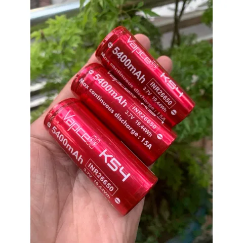 Pin 26650 Vapcell K54 đầu lồi cao cấp , dung lượng 5400mah , dùng cho đèn pin , thiết bị điện ... chính hãng , new 100%