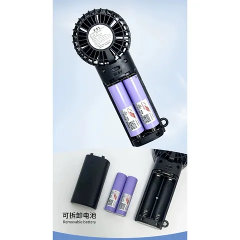 Quạt Gongtian f51, cầm tay nhỏ gọn , sử dụng 2 pin 18650 tháo rời , động cơ không chổi than, , công suất 4,5w siêu mát.