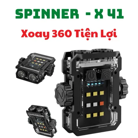 Đèn Pin Mini Cob Led Spinner X41 Xoay 360 Với 6 Chế Độ Sáng Có Nam Châm Sử Dụng Sạc Type-C