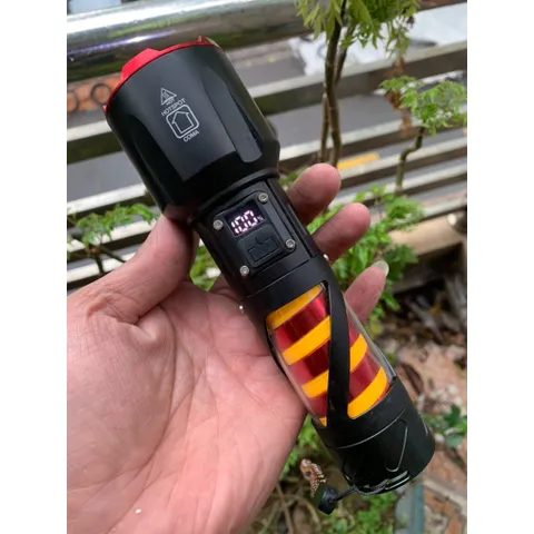 Đèn pin siêu sáng Reca kèm pin, có đèn thân led cob sáng vàng ấm , siêu tiện lợi cho các công việc chiếu sáng , picnic