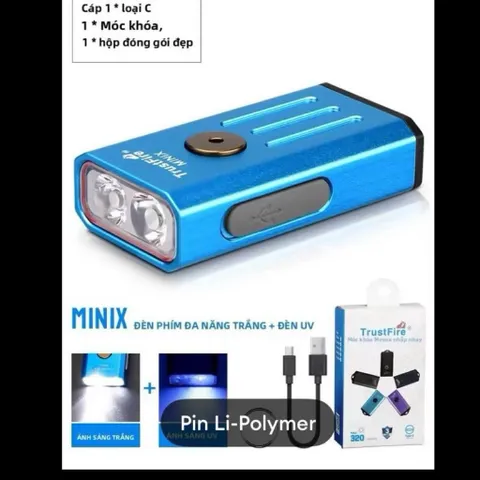 Đèn pin móc thìa khoá Trustfire minix, siêu sáng mini , rất tiện mang theo mọi lúc mọi nơi , có đèn UV hoặc đèn đỏ.
