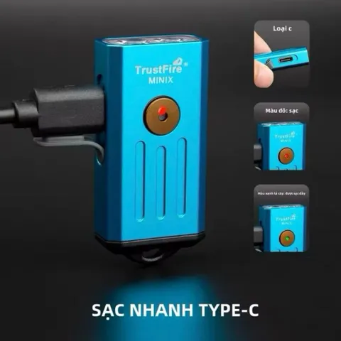 Đèn pin móc thìa khoá Trustfire minix, siêu sáng mini , rất tiện mang theo mọi lúc mọi nơi , có đèn UV hoặc đèn đỏ.