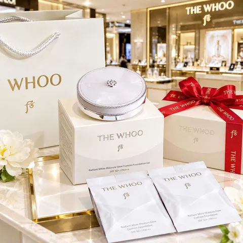PHẤN NƯỚC WHOO TRẮNG GIÚP DA BÓNG MỊN.TRẮNG SÁNG VÀ CHE KHUYẾT ĐIỂM TỐT