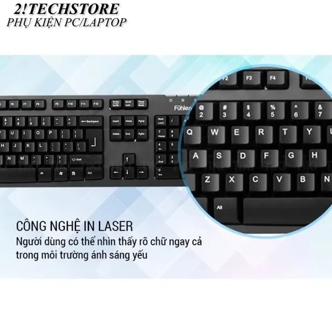 Bàn Phím Có Dây Fuhlen L411 Kết Nối USB Phím Bấm Êm Ái Cho Văn Phòng, Bền Đẹp, Chính Hãng BH 24T