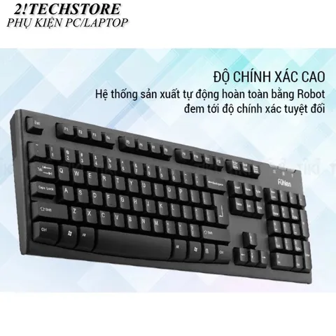 Bàn Phím Có Dây Fuhlen L411 Kết Nối USB Phím Bấm Êm Ái Cho Văn Phòng, Bền Đẹp, Chính Hãng BH 24T