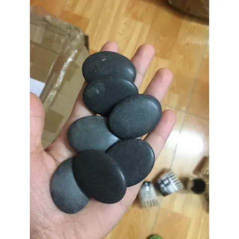 Đá nóng, Viên đá massage body đả thông kinh lạc (Oval 3x4cm, 8x6cm / Tròn 8x8cm) Hàng dày đẹp 848179