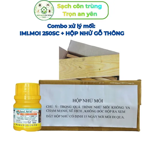 [Xử lý mối] imi.MOI 250sc 50ml và hộp nhử mối gỗ thông tự nhiên kiểm soát mối cho đồ gỗ, nền móng 848210