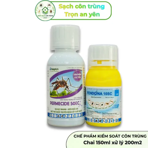 Cặp xử lý côn trùng Fendona 10sc 50ml và Permecide 50ec 100ml, hạ gục nhanh, tồn lưu lâu tặng 2 bd 848208