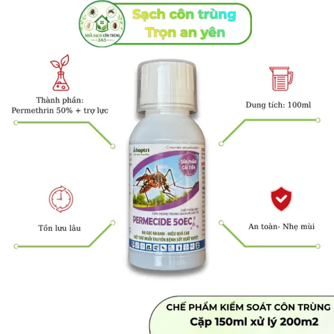 Cặp xử lý côn trùng Fendona 10sc 50ml và Permecide 50ec 100ml, hạ gục nhanh, tồn lưu lâu tặng 2 bd 848208