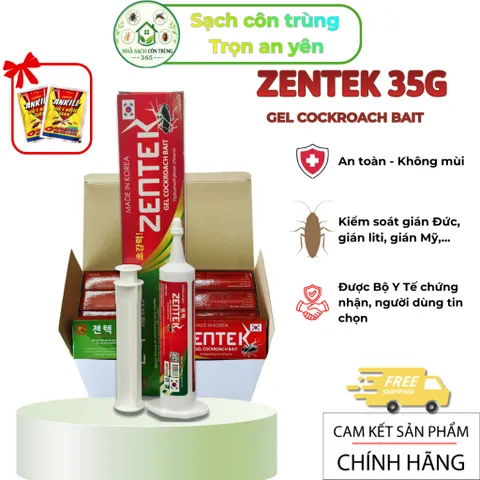 Zentek 35g, gel kiểm soát gián Hàn Quốc, bả xử lý gián hiệu quả tặng kèm 2 gói Ankill xử lý kiến 20g