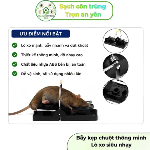 Bẫy kẹp lò xo siêu nhạy bằng nhựa ABS cao cấp - Dễ sử dụng, tái sử dụng nhiều lần 848222