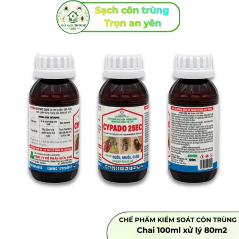 Cypado 25ec 100ml – Chế phẩm hỗ trợ kiểm soát muỗi & côn trùng với 25% Cypermẹthrin hạ gục nhanh
