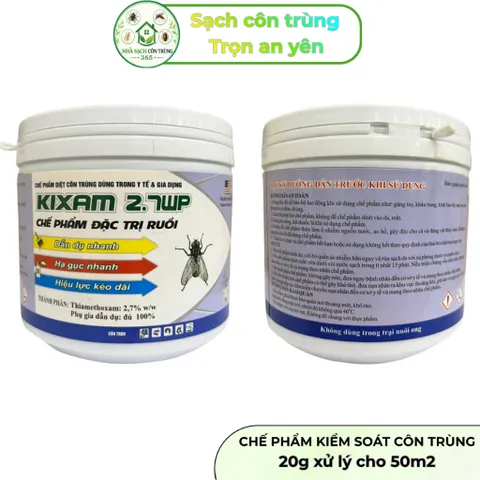 Hũ Kixam 2.7WP 400g – Chế phẩm hỗ trợ kiểm soát ruồi & nhặng trong khu vực sinh hoạt, hạ gục nhanh 848228