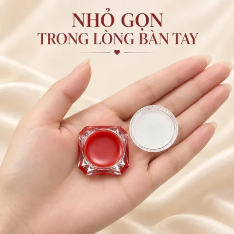 Kem dưỡng môi kích màu sau xăm 5g màu đỏ dạng hộp vuông