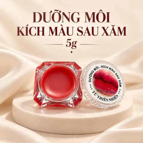 Kem dưỡng môi kích màu sau xăm 5g màu đỏ dạng hộp vuông