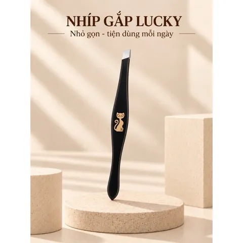 Nhíp Gắp Lucky Đầu Xéo Chính Xác – Dụng Cụ Nhổ Lông Mày, Lông Mặt Nhỏ Gọn Tiện Dụng