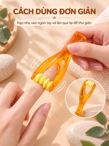 Dụng Cụ Massage Ngón Tay Cầm Tay – Cây Lăn 4 Vòng Thư Giãn Tay, Nhỏ Gọn Tiện Mang Theo