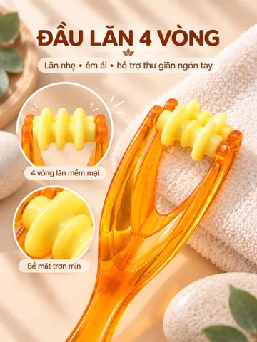 Dụng Cụ Massage Ngón Tay Cầm Tay – Cây Lăn 4 Vòng Thư Giãn Tay, Nhỏ Gọn Tiện Mang Theo