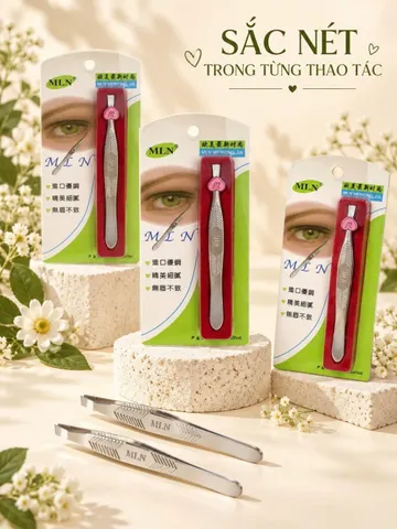 Nhíp Tỉa Chân Mày Đầu Vát MLN Thiết Kế Chắc Tay Dễ Thao Tác