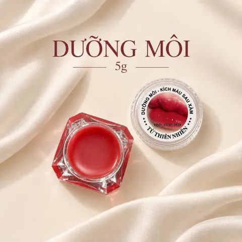 Kem dưỡng môi kích màu sau xăm 5g màu đỏ dạng hộp vuông