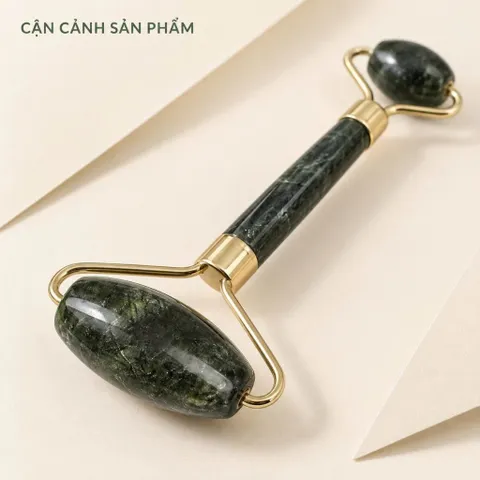 Cây Lăn Mặt Massage Cầm Tay Hai Đầu, Thanh Lăn Chăm Sóc Da Mặt Xanh Đậm