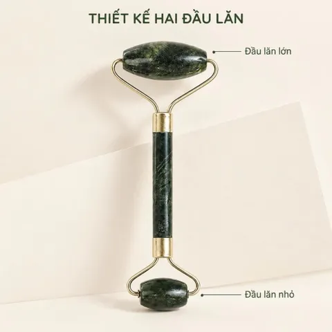 Cây Lăn Mặt Massage Cầm Tay Hai Đầu, Thanh Lăn Chăm Sóc Da Mặt Xanh Đậm