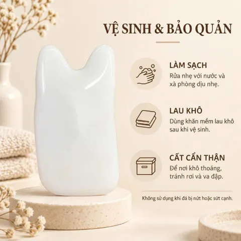 Đá thạch anh massage màu trắng dụng cụ massage mặt và cơ thể