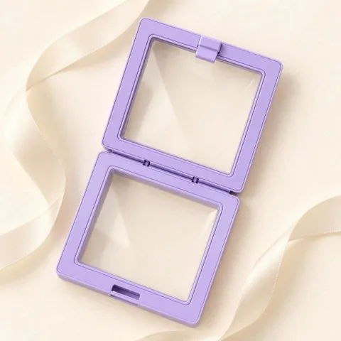 ộp Trưng Bày Trang Sức Màng Trong Suốt Màu Tím Pastel, Khung Vuông Đựng Nhẫn Khuyên Tai