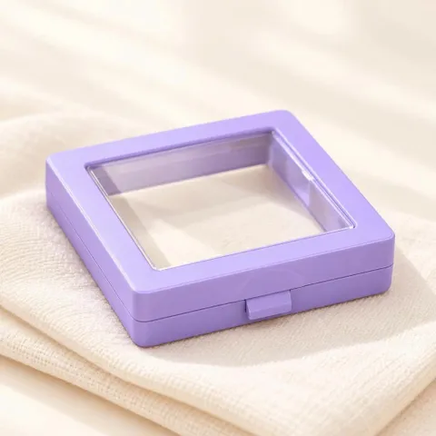 ộp Trưng Bày Trang Sức Màng Trong Suốt Màu Tím Pastel, Khung Vuông Đựng Nhẫn Khuyên Tai