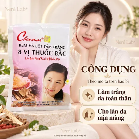 Kem Và Bột Tắm Trắng Chenmai 8 Vị Thuốc Bắc 150g – Chăm Sóc Da Toàn Thân