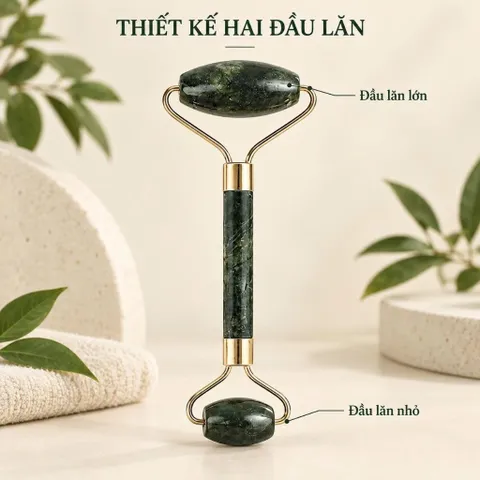 Cuộn massage mặt thanh lăn massage mặt màu xanh đen cầm tay dụng cụ làm đẹp
