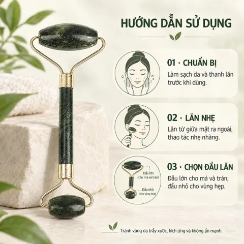 Cuộn massage mặt thanh lăn massage mặt màu xanh đen cầm tay dụng cụ làm đẹp