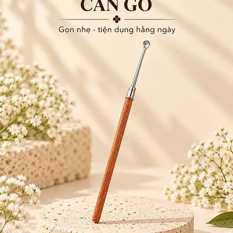 Cây Lấy Ráy Tai Cán Gỗ NERÉ LAB – Dụng Cụ Vệ Sinh Tai Đầu Thìa Bo Tròn, Nhỏ Gọn Tiện Dụng
