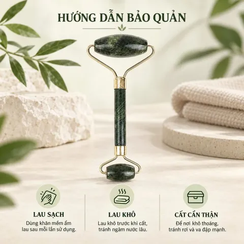 Cuộn massage mặt thanh lăn massage mặt màu xanh đen cầm tay dụng cụ làm đẹp