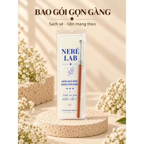 Cây Lấy Ráy Tai Cán Gỗ NERÉ LAB – Dụng Cụ Vệ Sinh Tai Đầu Thìa Bo Tròn, Nhỏ Gọn Tiện Dụng