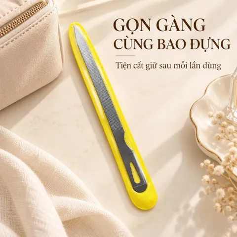Dũa Móng Tay Thép Có Bao Đựng, Dụng Cụ Dũa Tạo Dáng Móng Tay Móng Chân
