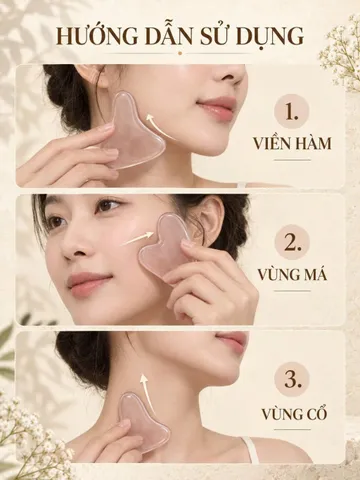 Gua Sha Nhựa Hình Trái Tim – Dụng Cụ Massage Mặt Chăm Sóc Da Tại Nhà